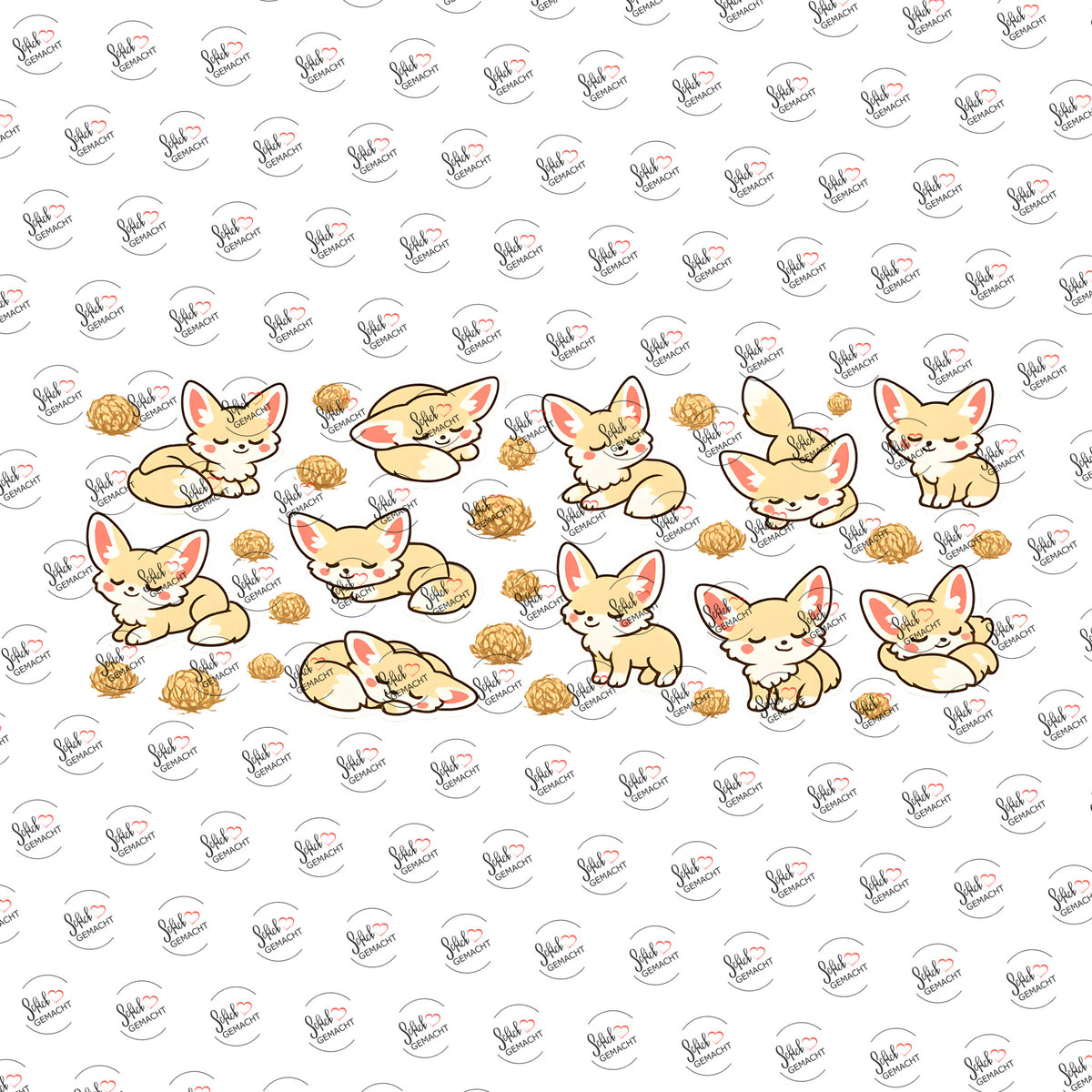 Fuchs-Muster als Rub-on-Sticker, einzeln