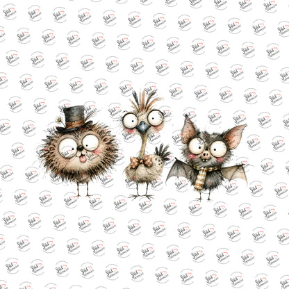 Schräges Trio als Rub-on-Sticker, einzeln