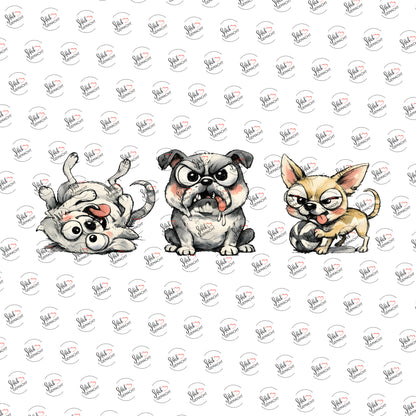 Hunde mit Charakter als Rub-on-Sticker, einzeln