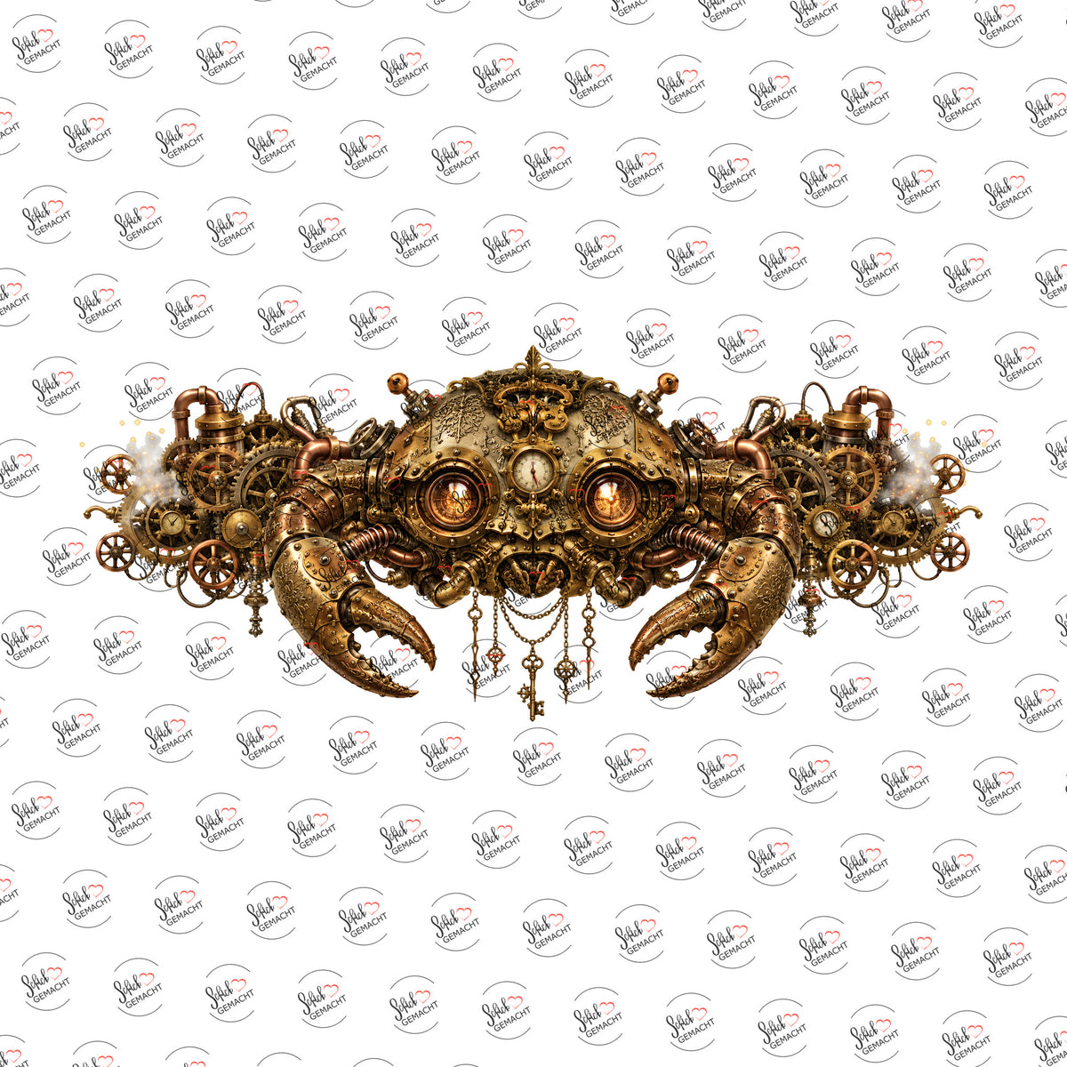 Steampunk-Krabbe als Rub-on-Sticker, einzeln