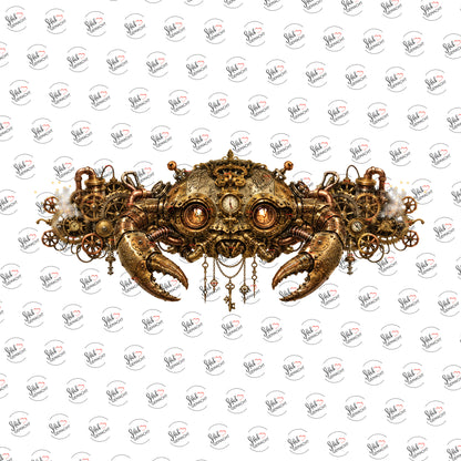 Steampunk-Krabbe als Rub-on-Sticker, einzeln