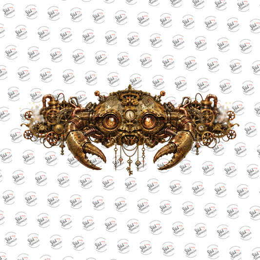 Steampunk-Krabbe als Rub-on-Sticker, einzeln