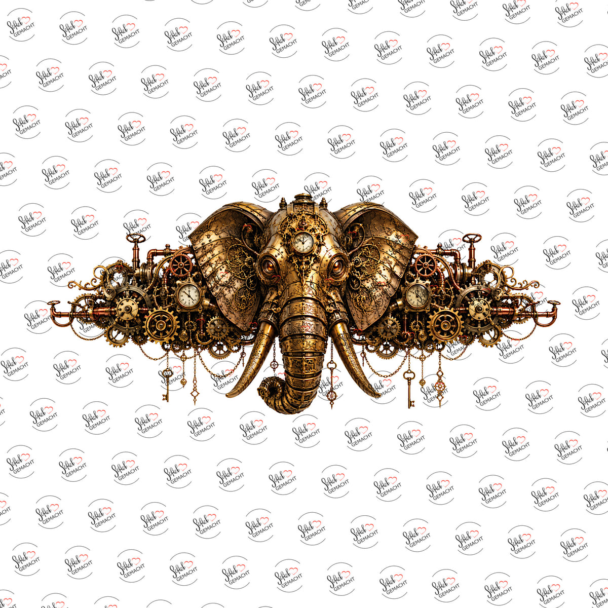 Steampunk-Elefant als Rub-on-Sticker, einzeln