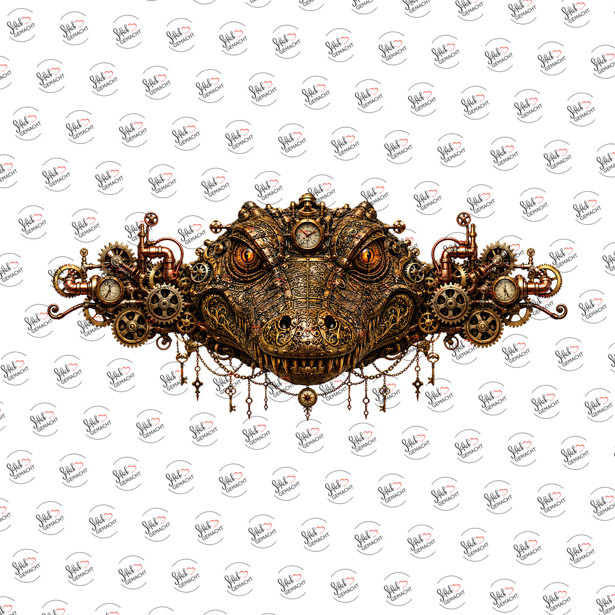 Steampunk-Krokodil als Rub-on-Sticker, einzeln