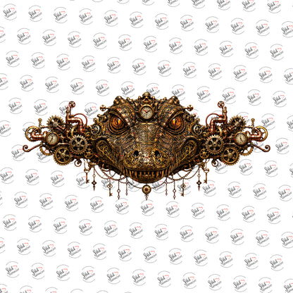 Steampunk-Krokodil als Rub-on-Sticker, einzeln