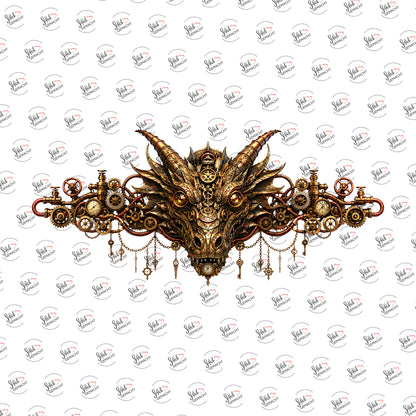 Steampunk-Drache als Rub-on-Sticker, einzeln