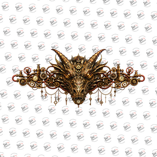 Steampunk-Drache als Rub-on-Sticker, einzeln
