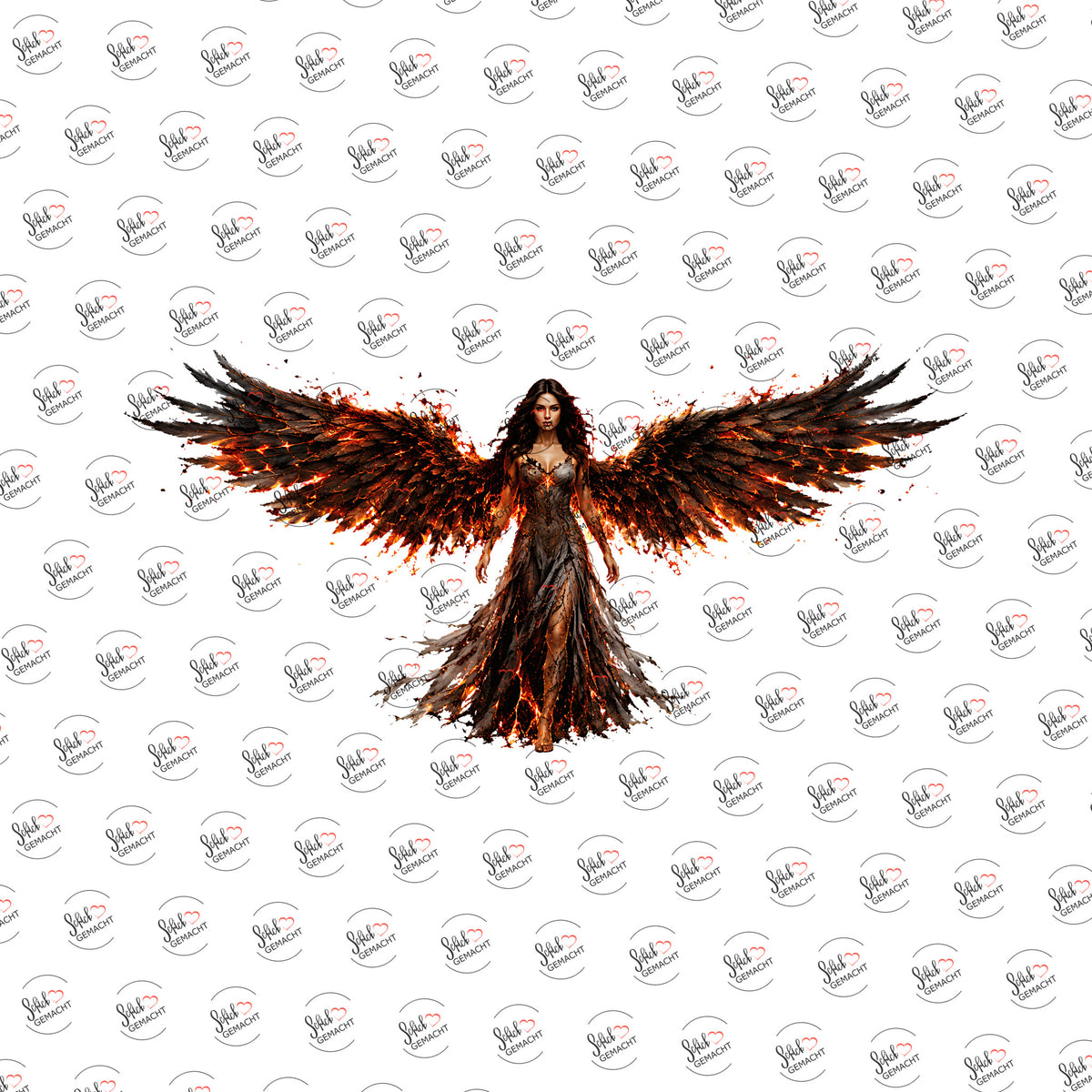 Feuerengel als Rub-on-Sticker, einzeln