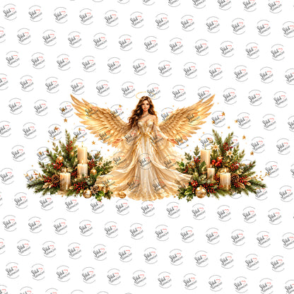 Weihnachtsengel in Gold als Rub-on-Sticker, einzeln