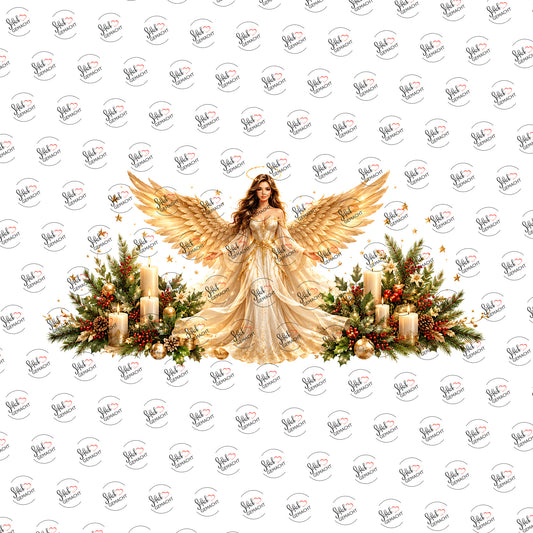 Weihnachtsengel in Gold als Rub-on-Sticker, einzeln