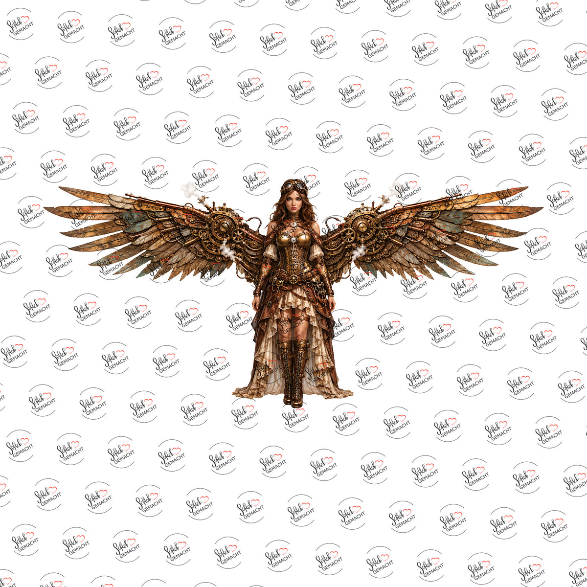 Steampunk-Engel als Rub-on-Sticker, einzeln