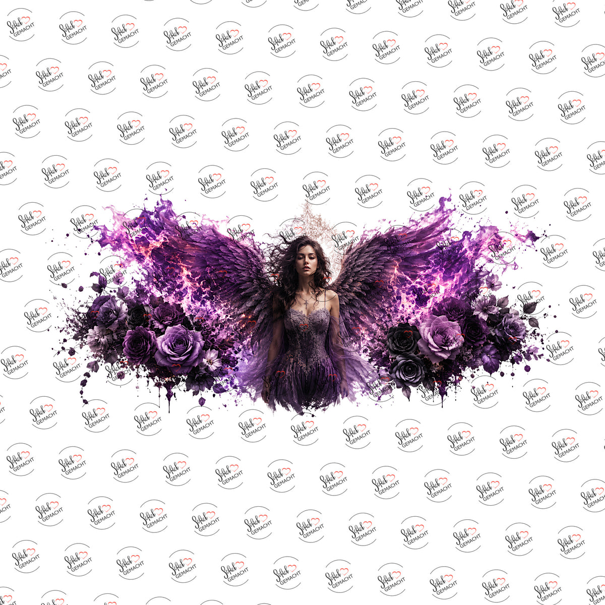 Purpurengel als Rub-on-Sticker, einzeln