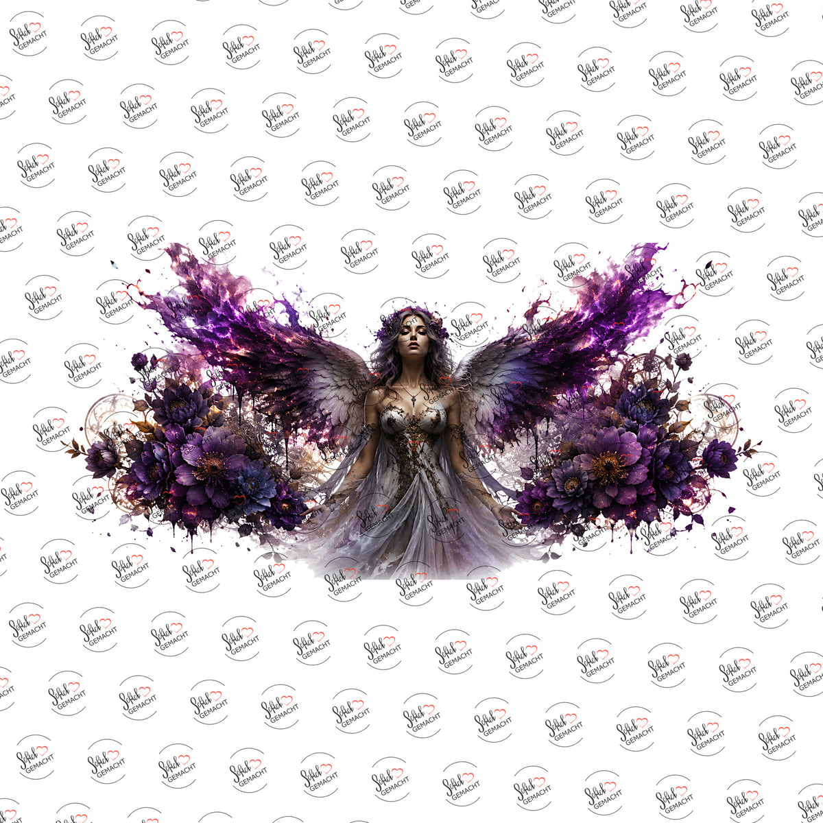 Violetter Engel als Rub-on-Sticker, einzeln