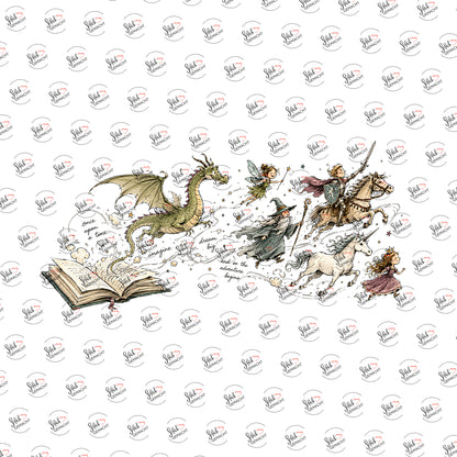 Buch voller Abenteuer als Rub-on-Sticker, einzeln