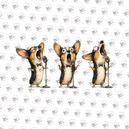 Corgi-Chor als Rub-on-Sticker, einzeln