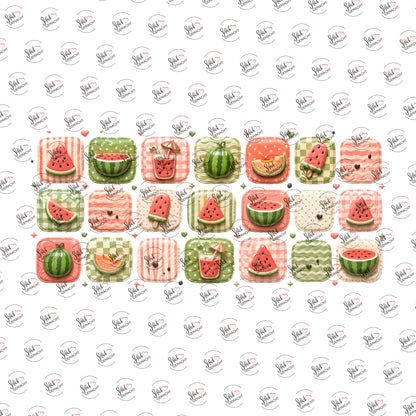 Wassermelonen-Kachelmuster als Rub-on-Sticker, einzeln