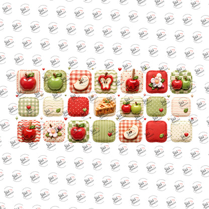 Apfel-Kachelmuster als Rub-on-Sticker, einzeln