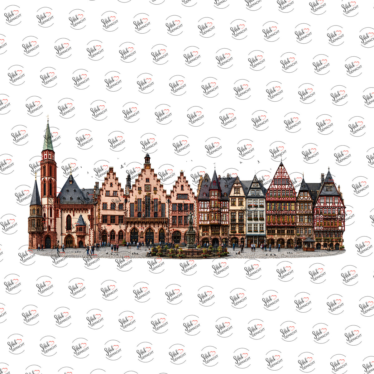 Frankfurter Römer als Rub-on-Sticker, einzeln