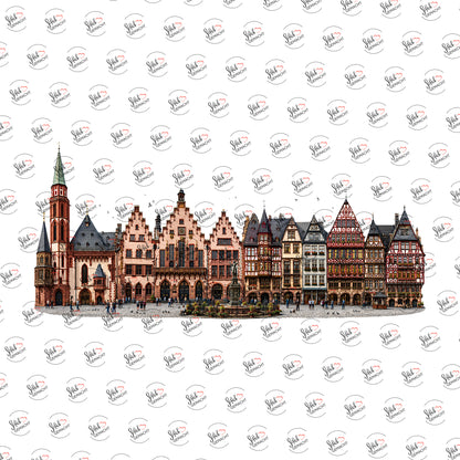 Frankfurter Römer als Rub-on-Sticker, einzeln