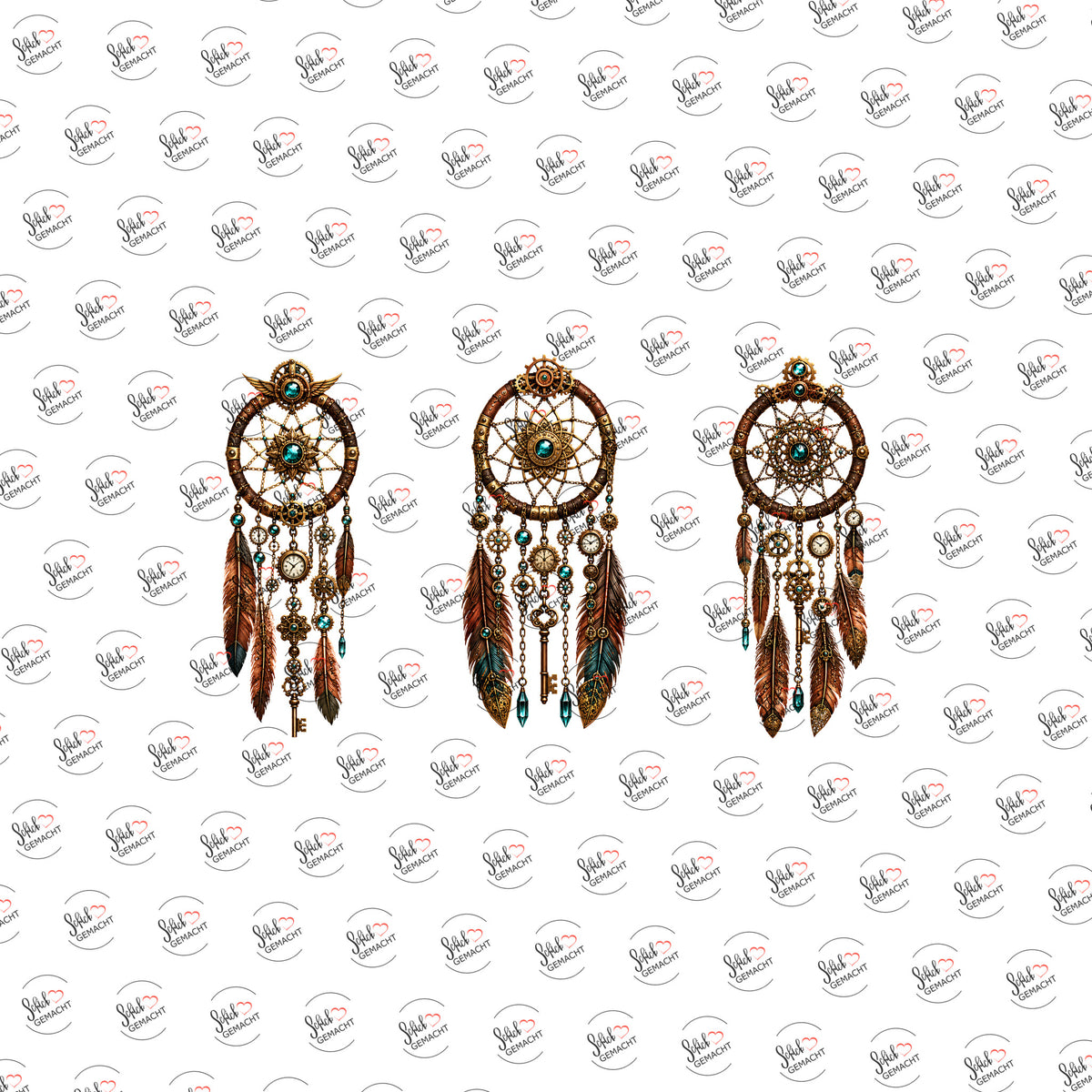 Traumfänger-Trio in Bronze als Rub-on-Sticker, einzeln