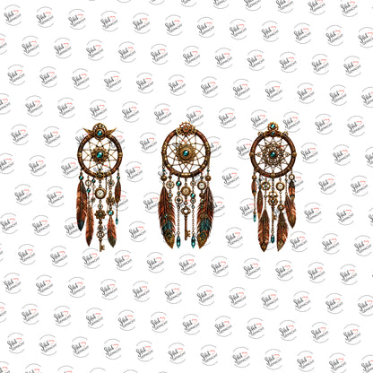 Traumfänger-Trio in Bronze als Rub-on-Sticker, einzeln
