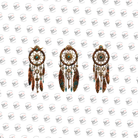 Traumfänger-Trio in Bronze als Rub-on-Sticker, einzeln