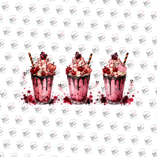 Blutige Milchshakes als Rub-on-Sticker, einzeln