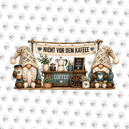 Nicht vor dem Kaffee als Rub-on-Sticker, einzeln