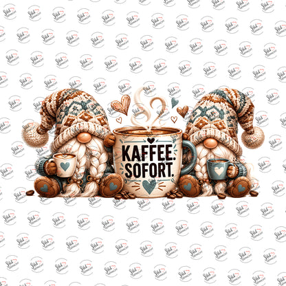 Kaffee. Sofort. als Rub-on-Sticker, einzeln
