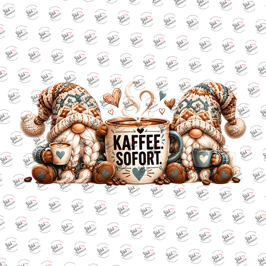 Kaffee. Sofort. als Rub-on-Sticker, einzeln