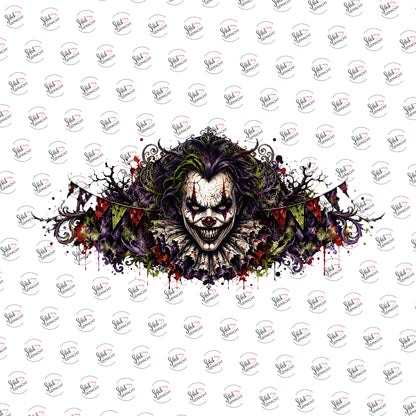 Clown mit Wimpelkette als Rub-on-Sticker, einzeln