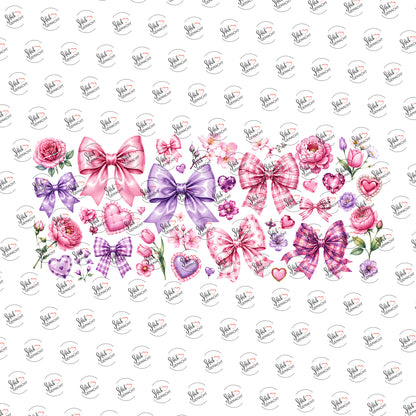 Blumige Schleifen als Rub-on-Sticker, einzeln