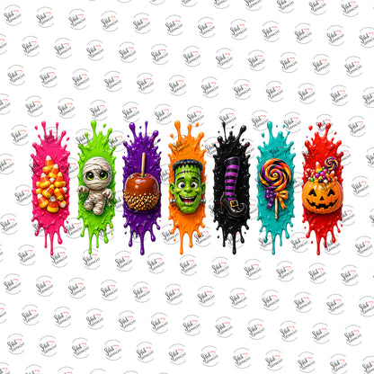 Halloween-Naschereien als Rub-on-Sticker, einzeln
