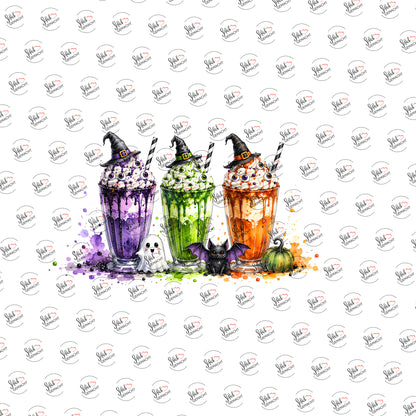 Hexenshakes mit Zauberhut als Rub-on-Sticker, einzeln