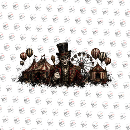 Dunkler Zirkusdirektor als Rub-on-Sticker, einzeln