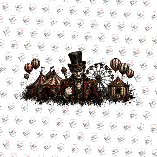 Dunkler Zirkusdirektor als Rub-on-Sticker, einzeln