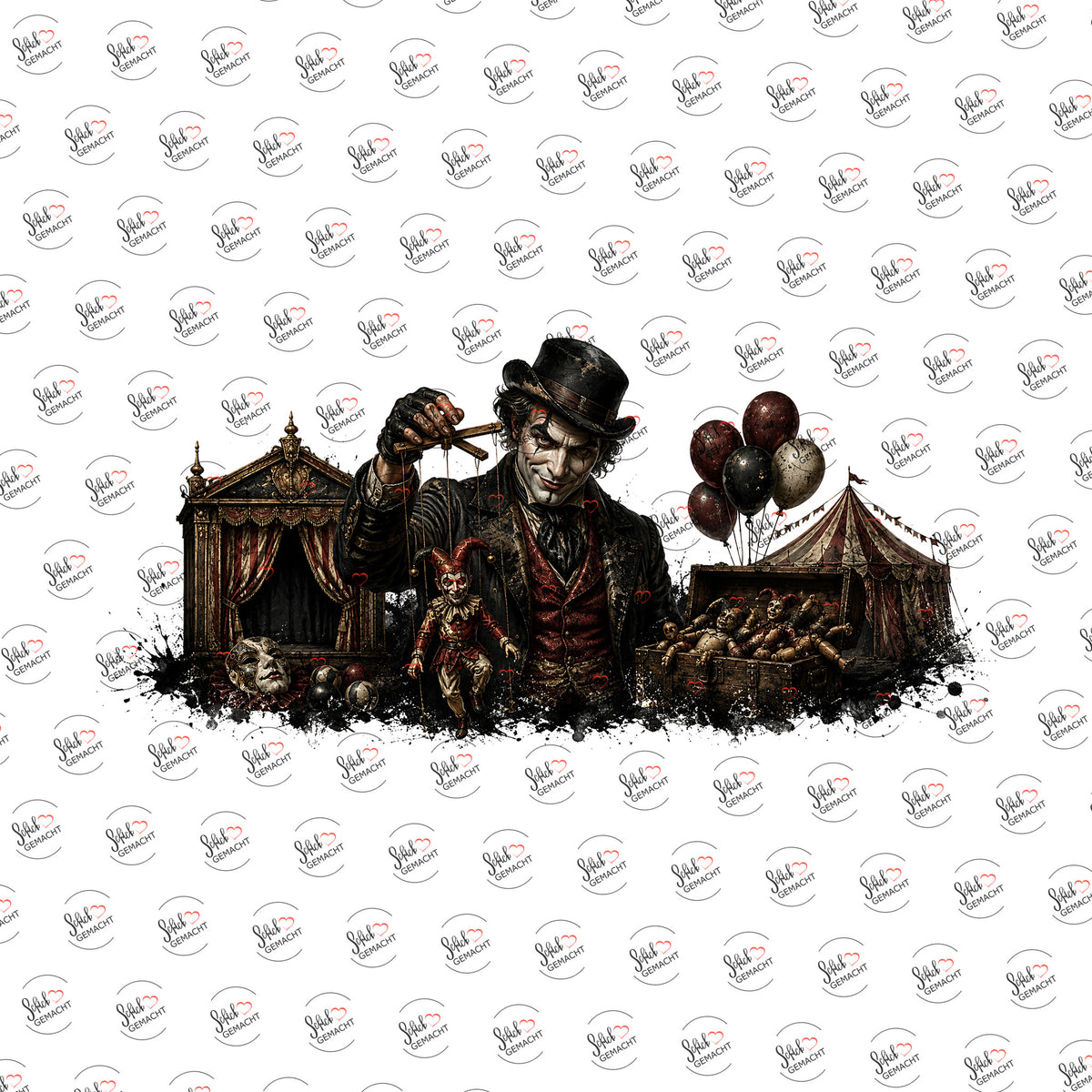 Düsterer Puppenspieler als Rub-on-Sticker, einzeln