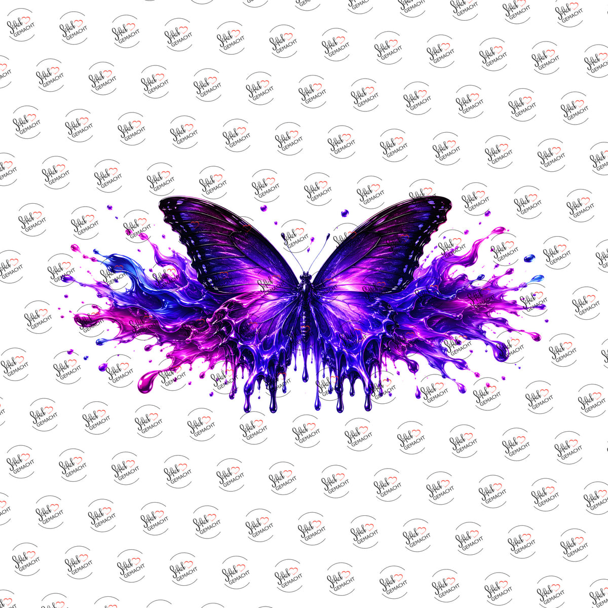 Schmetterling in Violett als Rub-on-Sticker, einzeln