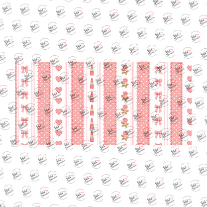 Schleifen-Streifen in Rosa als Rub-on-Sticker, einzeln