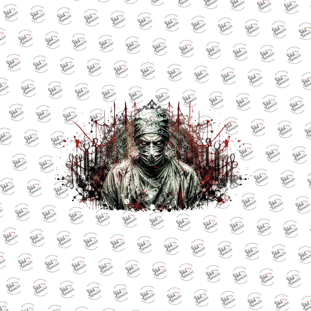 Untoter Chirurg als Rub-on-Sticker, einzeln