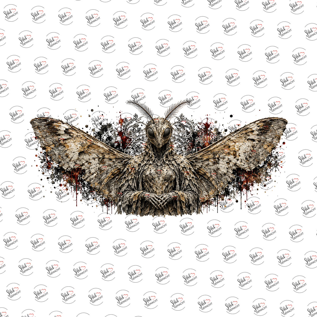 Nachtmotte als Rub-on-Sticker, einzeln
