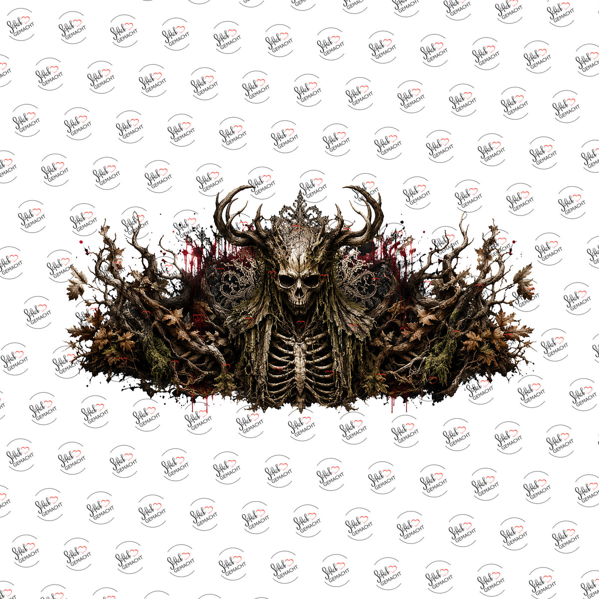 Waldgeist mit Geweih als Rub-on-Sticker, einzeln
