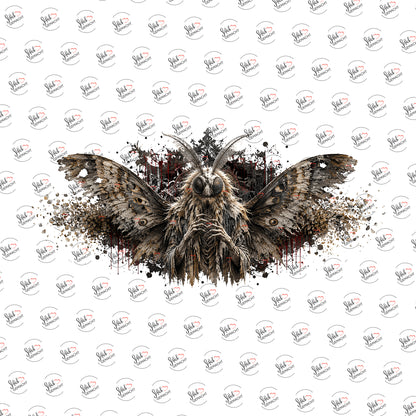 Geweih-Motte als Rub-on-Sticker, einzeln