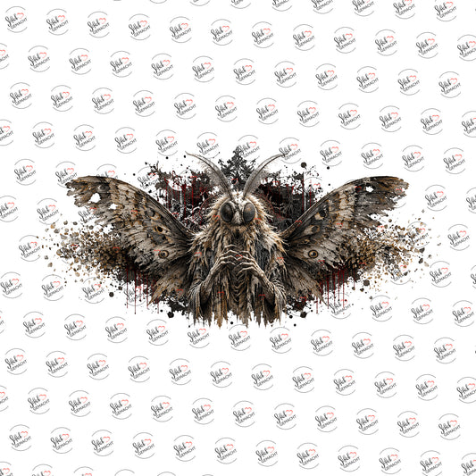 Geweih-Motte als Rub-on-Sticker, einzeln