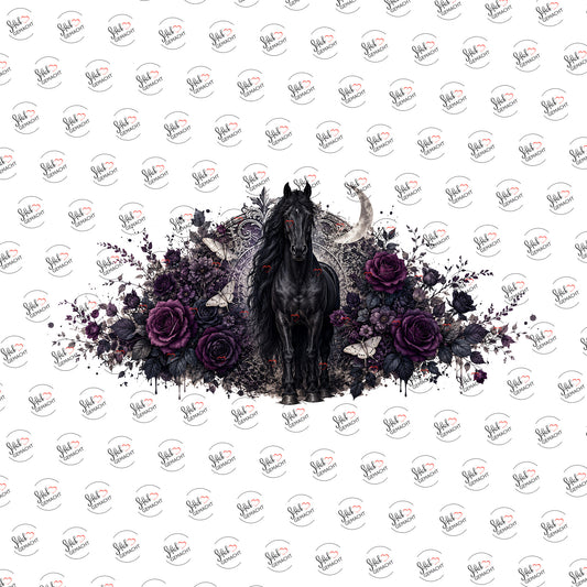 Rappe in lila Rosen als Rub-on-Sticker, einzeln