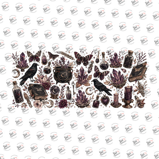 Rabenzauber-Collage als Rub-on-Sticker, einzeln