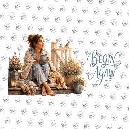 Begin Again auf der Veranda als Rub-on-Sticker, einzeln