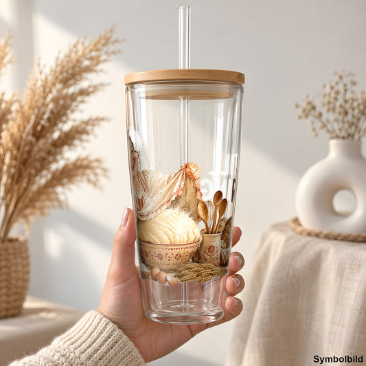 Becher-Aufkleber „Still Rising“ auf einem 24oz Glasbecher