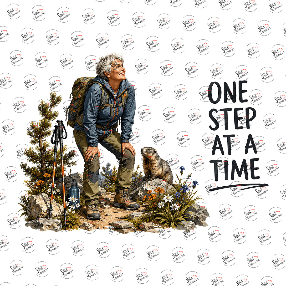 One Step at a Time als Rub-on-Sticker, einzeln