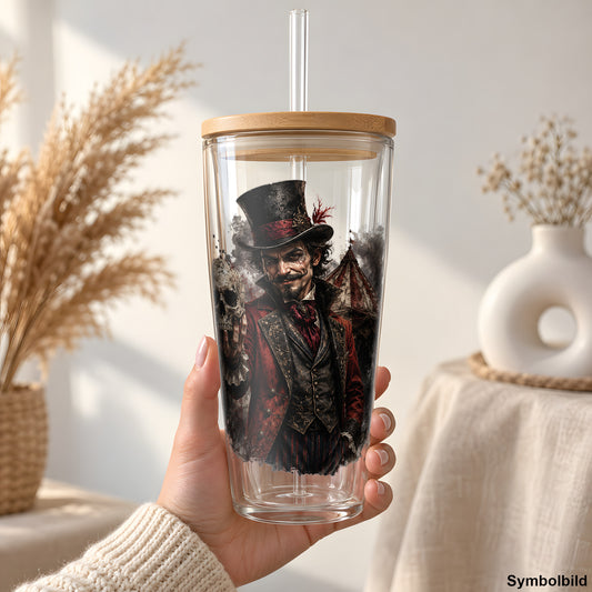 Zirkusdirektor der Finsternis als Rub on Sticker auf einem 24oz Glas
